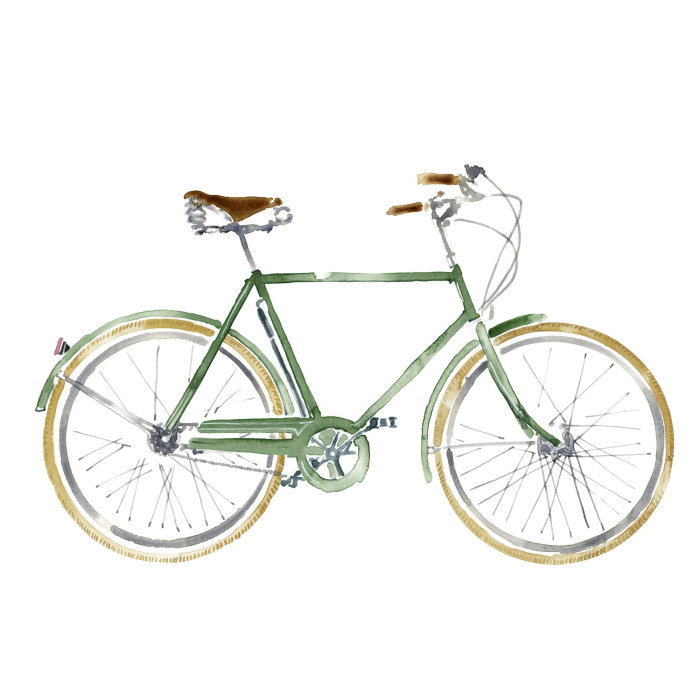 aquarelle transport art vélo