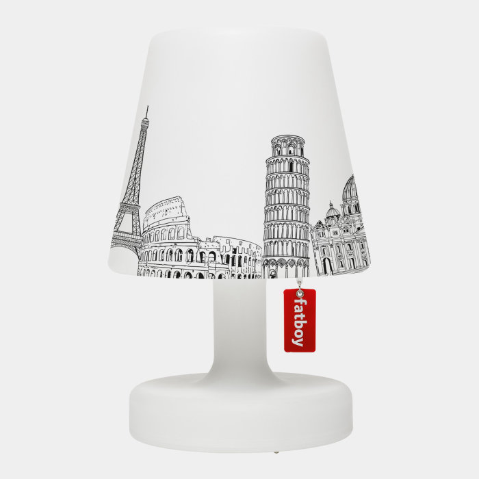 Iconic buildings illustrated on Fatboy lamp