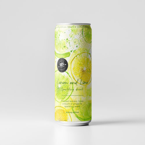 Lemon and lime sparkling drinks can