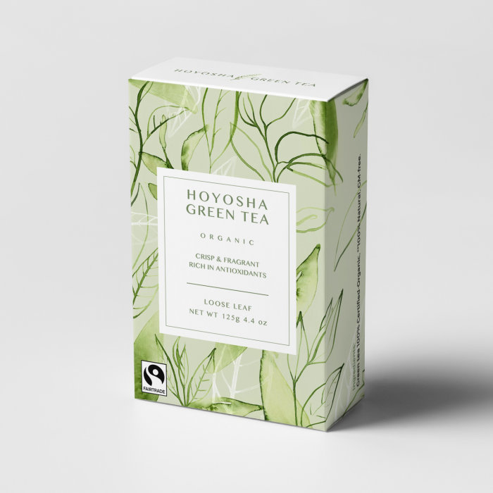 watercolour art of Green tea box packaging
