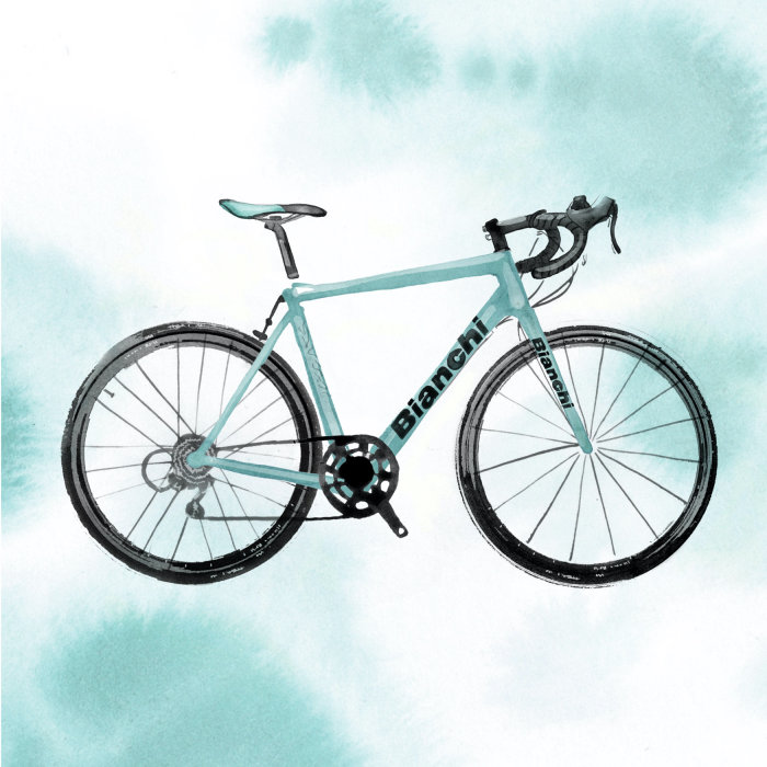 Illustration de transport du vélo Bianchi