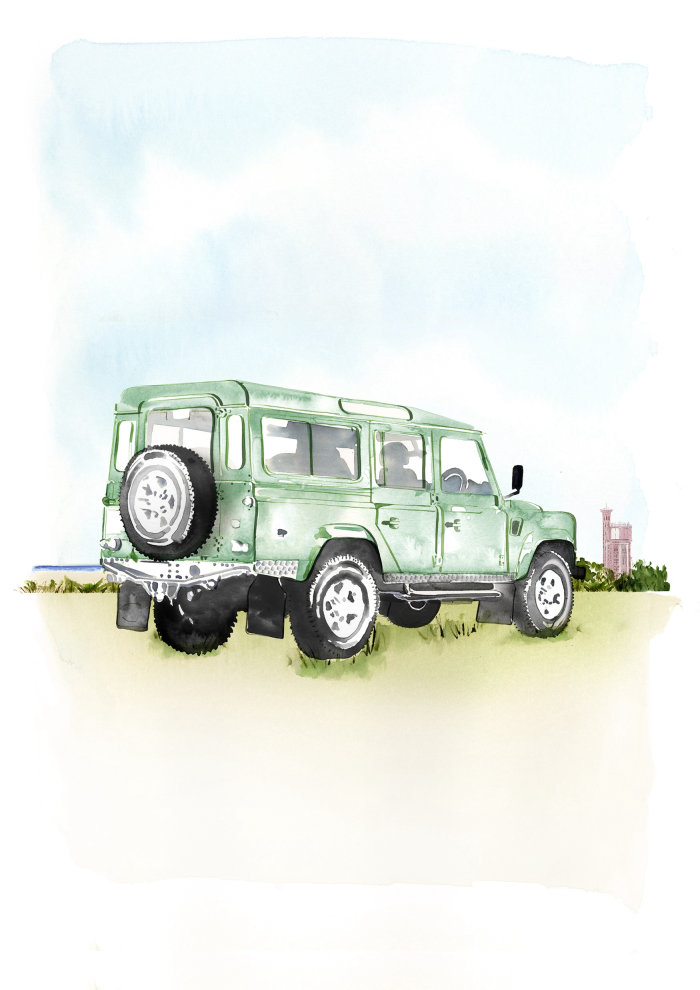 Conception des lignes et des couleurs du Land Rover Defender