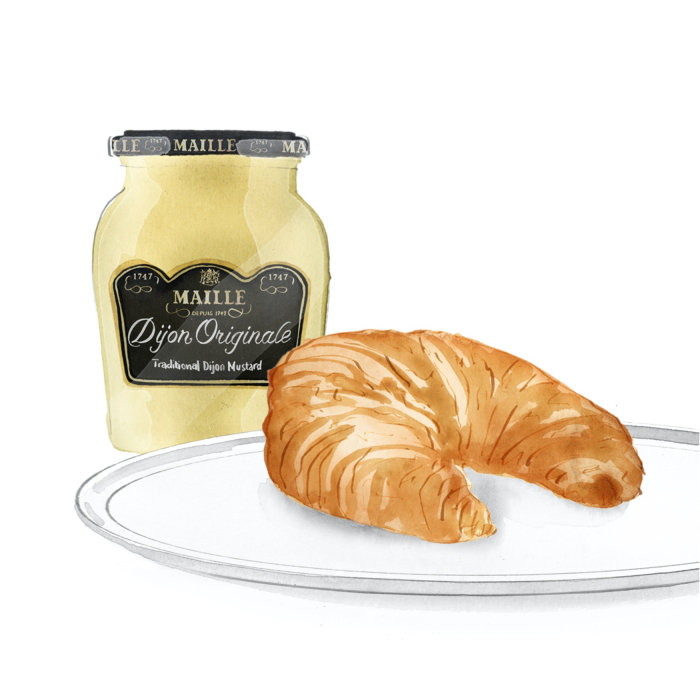 Moutarde de Dijon Maille à l&#39;aquarelle