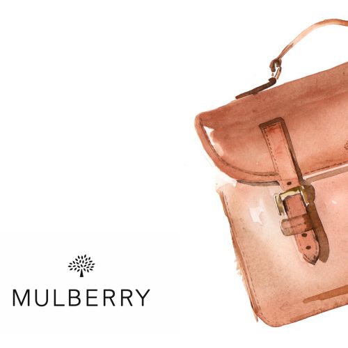 Watercolor art of Mulberry Handbag