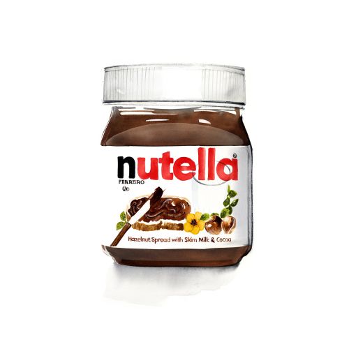 Oil painting of nutella product