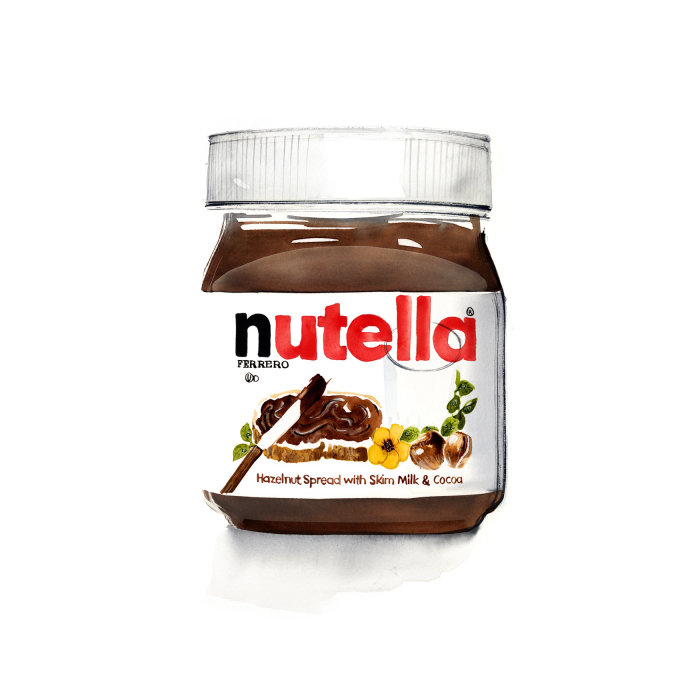Oil painting of nutella product