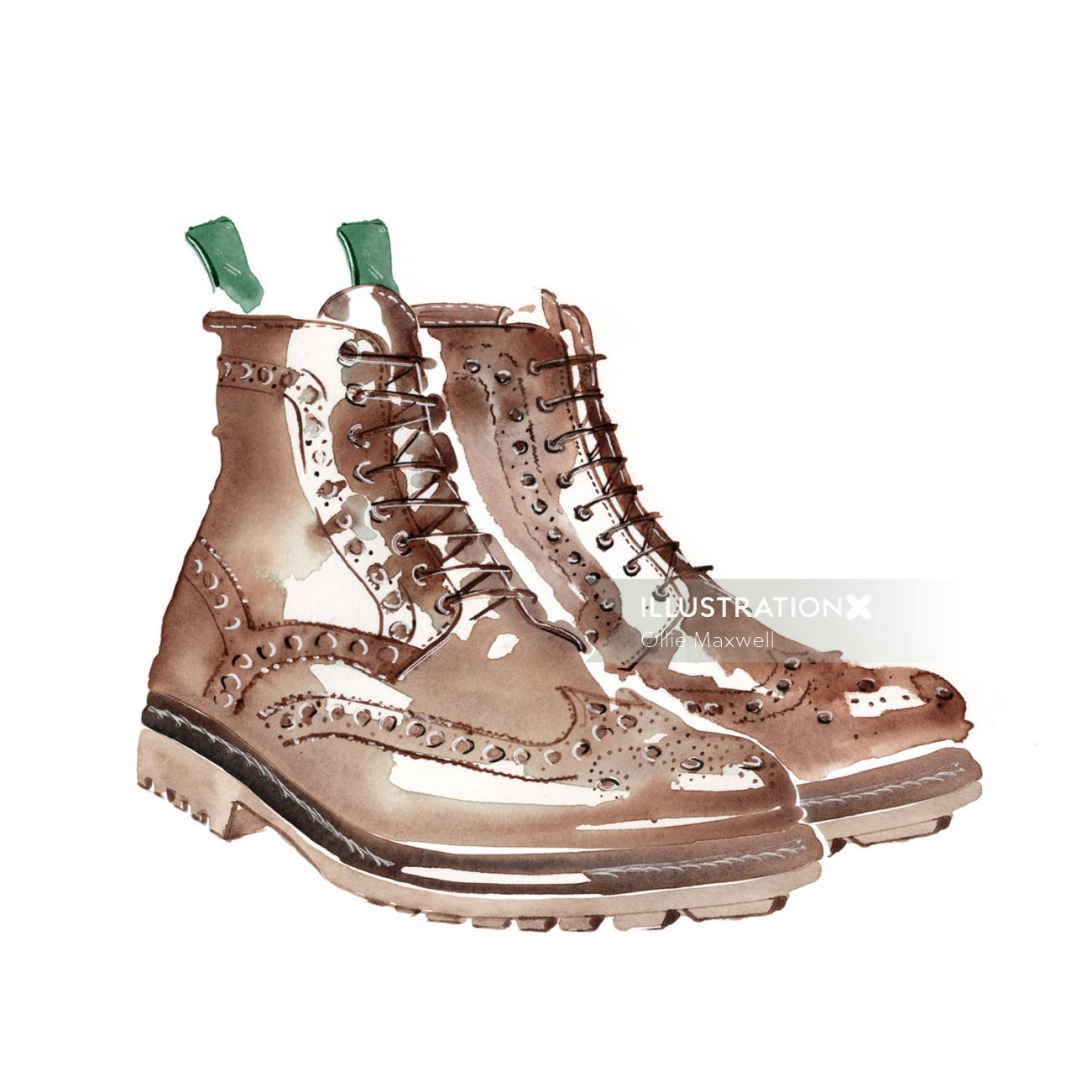 Watercoloured classic boots
