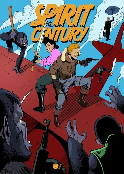 Action-packed comic scene from Spirit of the Century by PJ Kaiowa