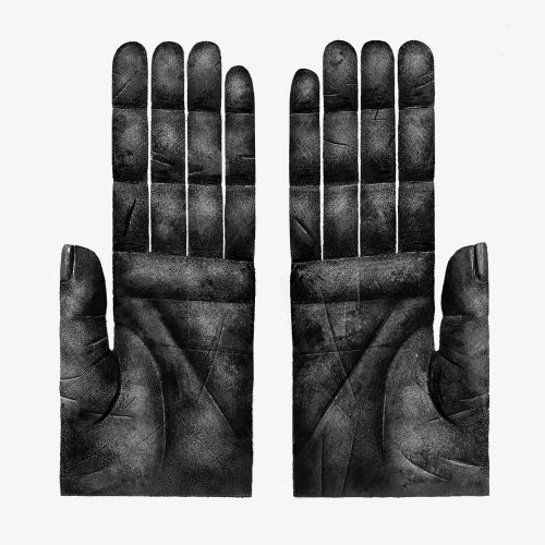 Black and white illustration of Monkey Hands