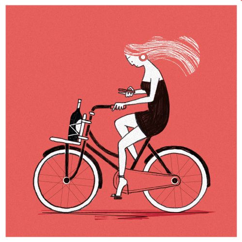 Women on bicycle
