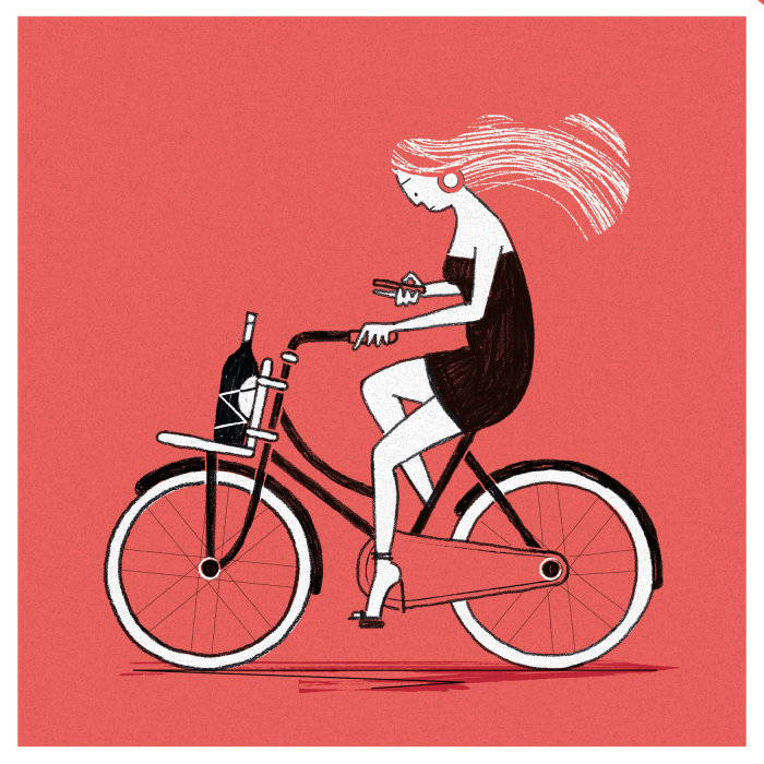 Women on bicycle
