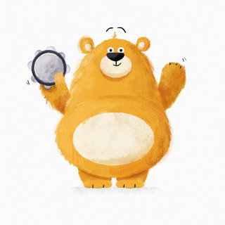 Diseño de personajes de oso para libro infantil.