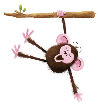 Diseño de personajes de mono.
