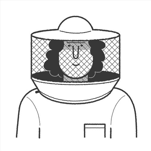 Line portrait of Ollie the Beekeeper