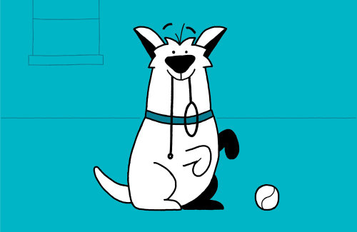 Animation chien heureux