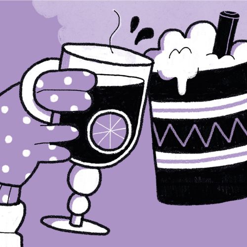 Vector art of comforting drinks perfect for wintry nights