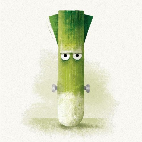 Spooky vegetable character illustration