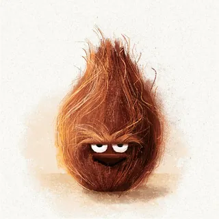 Were-Coconut character with eyes and mouth by Paperface