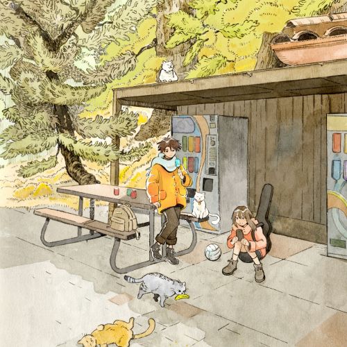 Cat camp art print by parakid