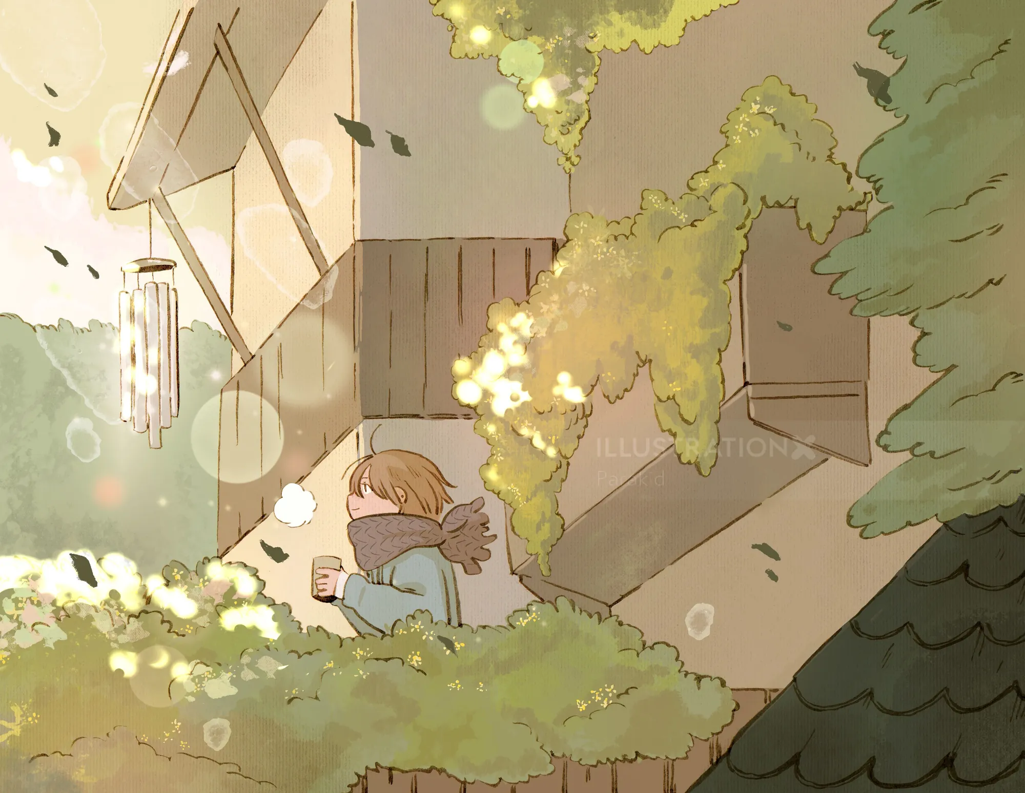 Daily ritual art morning light scene