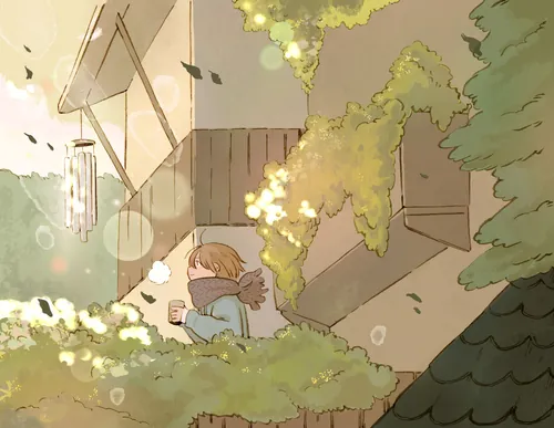 Daily ritual art morning light scene