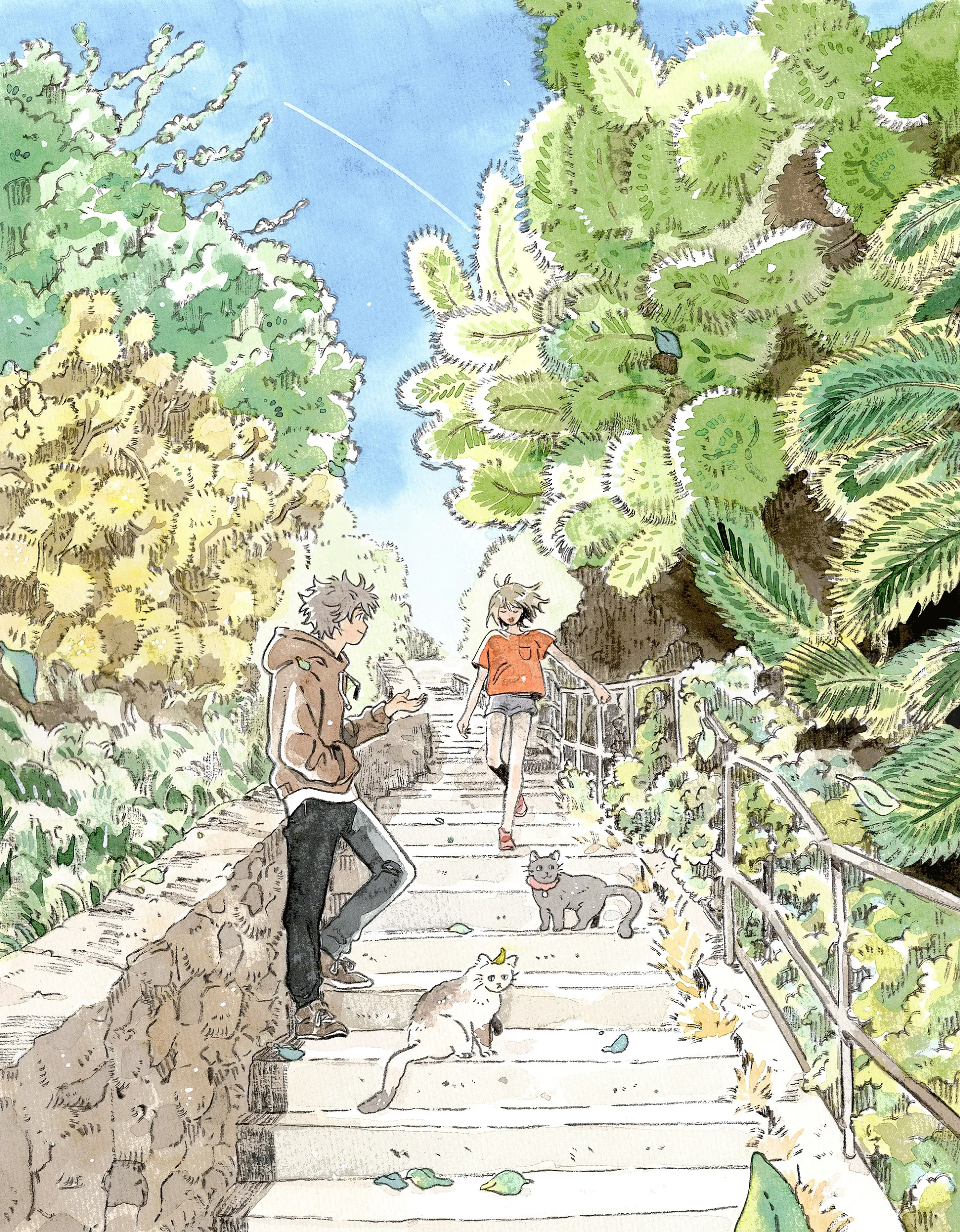 Painterly morning walk artwork
