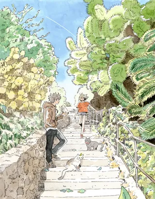 Painterly morning walk artwork