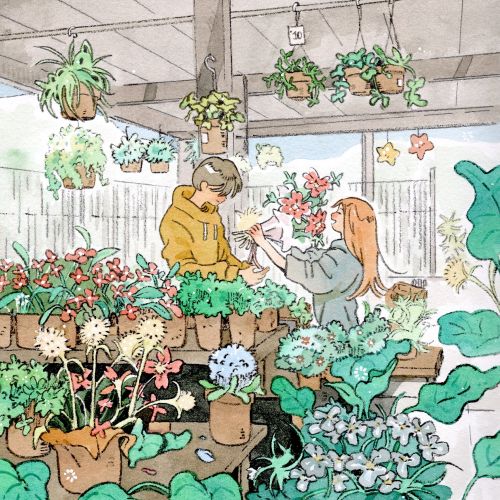 Charming florist storefront with plants