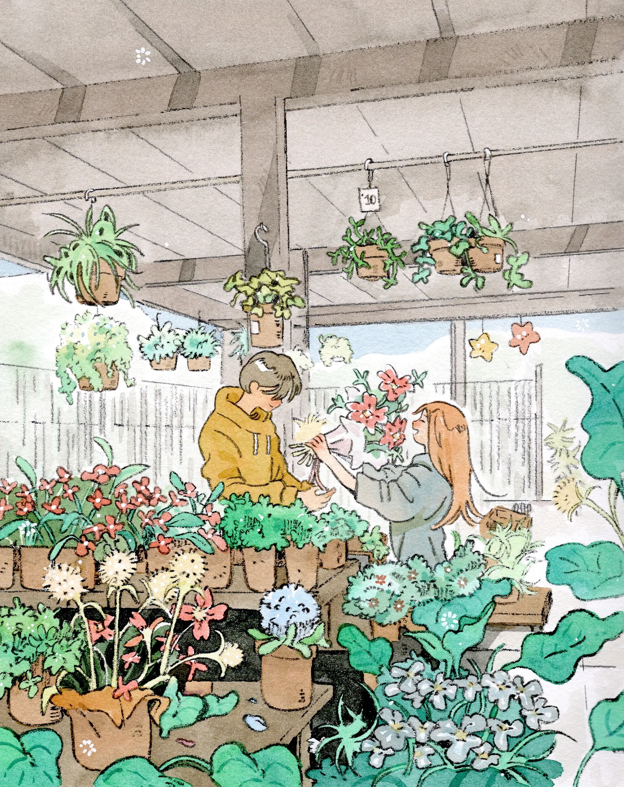 Charming florist storefront with plants