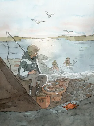 Fantasy sea creatures artwork sirens