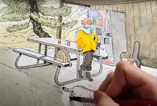 Step-by-step watercolor of cats camping