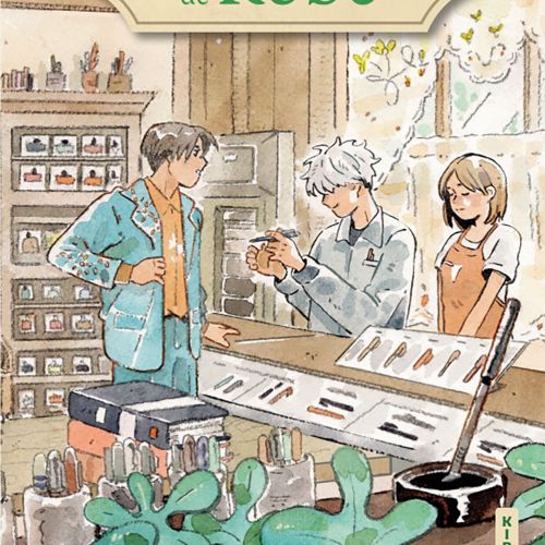Book cover illustration by Parakid showing three people in a workshop surrounded by plants.