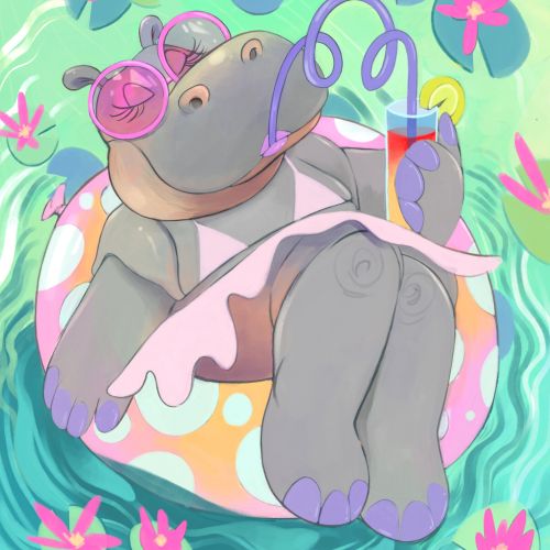 Humor character of animal Hippopotamus