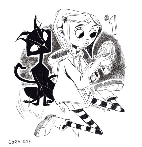 Ilustração de linha de garota de fantasia por Parker Nia Gordon