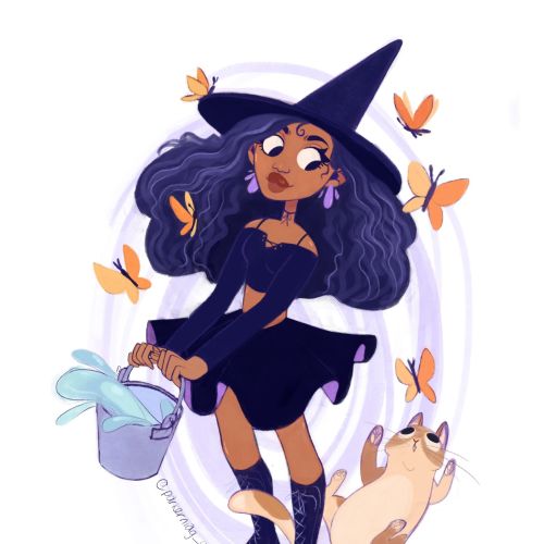 Witch character digital painting