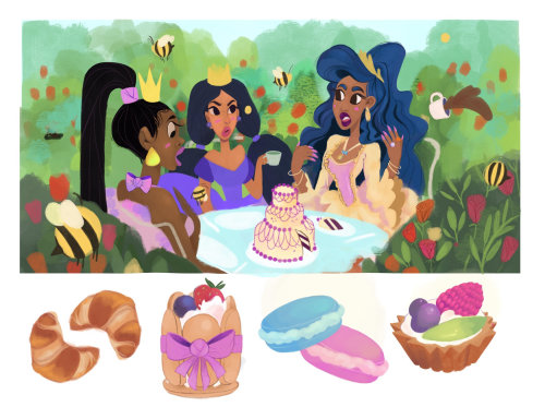 Ilustração dos desenhos animados da celebração do aniversário da princesa