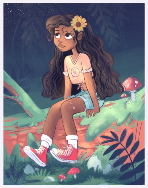 Fantasy girl illustration by Parker Nia Gordon