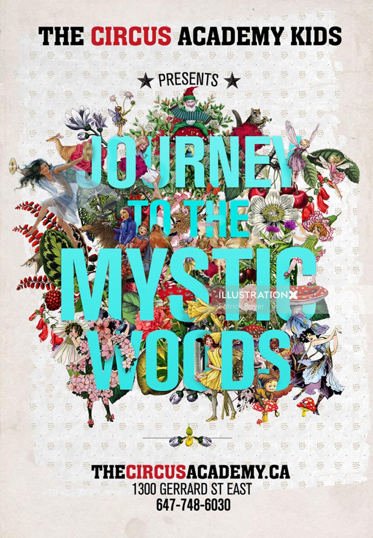 Collage & Montage Journey to the mystic woods
