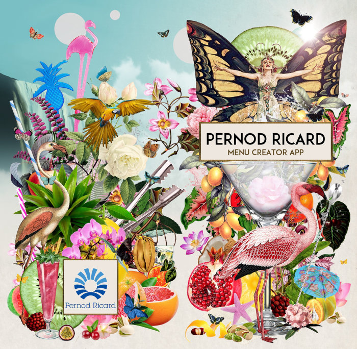 Ilustração de imagem de exibição de aplicativo Pernod Ricard