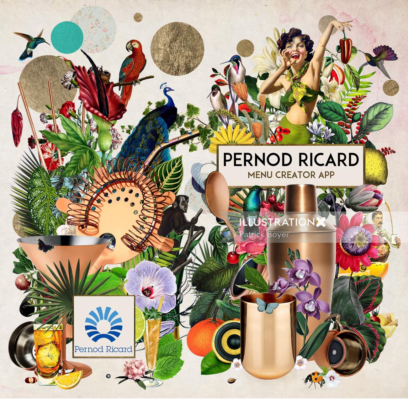Graphique publicitaire Pernod Ricard