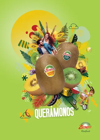 Graphical illustration of fruit montage zespri 