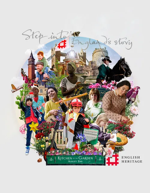 Collage von Menschen, die nach England einreisen