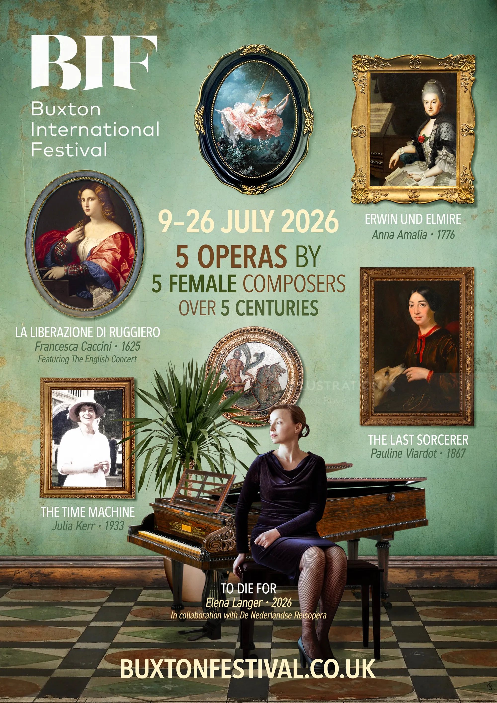 Cartel del Festival Internacional de Buxton 2026 con compositoras de ópera