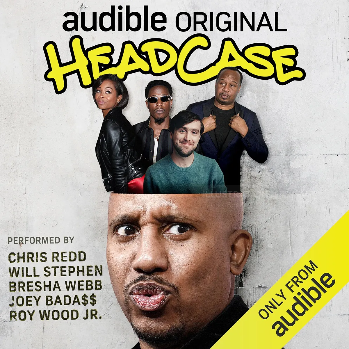HeadCase Audible Original Podcast-Cover mit vier Darstellern