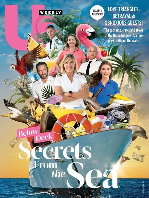 US Weekly-Titelbildillustration von Patrick Boyer mit Meeres- und Tropenelementen