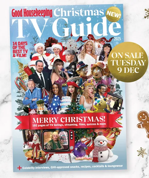 Weihnachtsmotiviertes TV-Guide-Cover mit festlichen Figuren und Dekorationen von Patrick Boyer