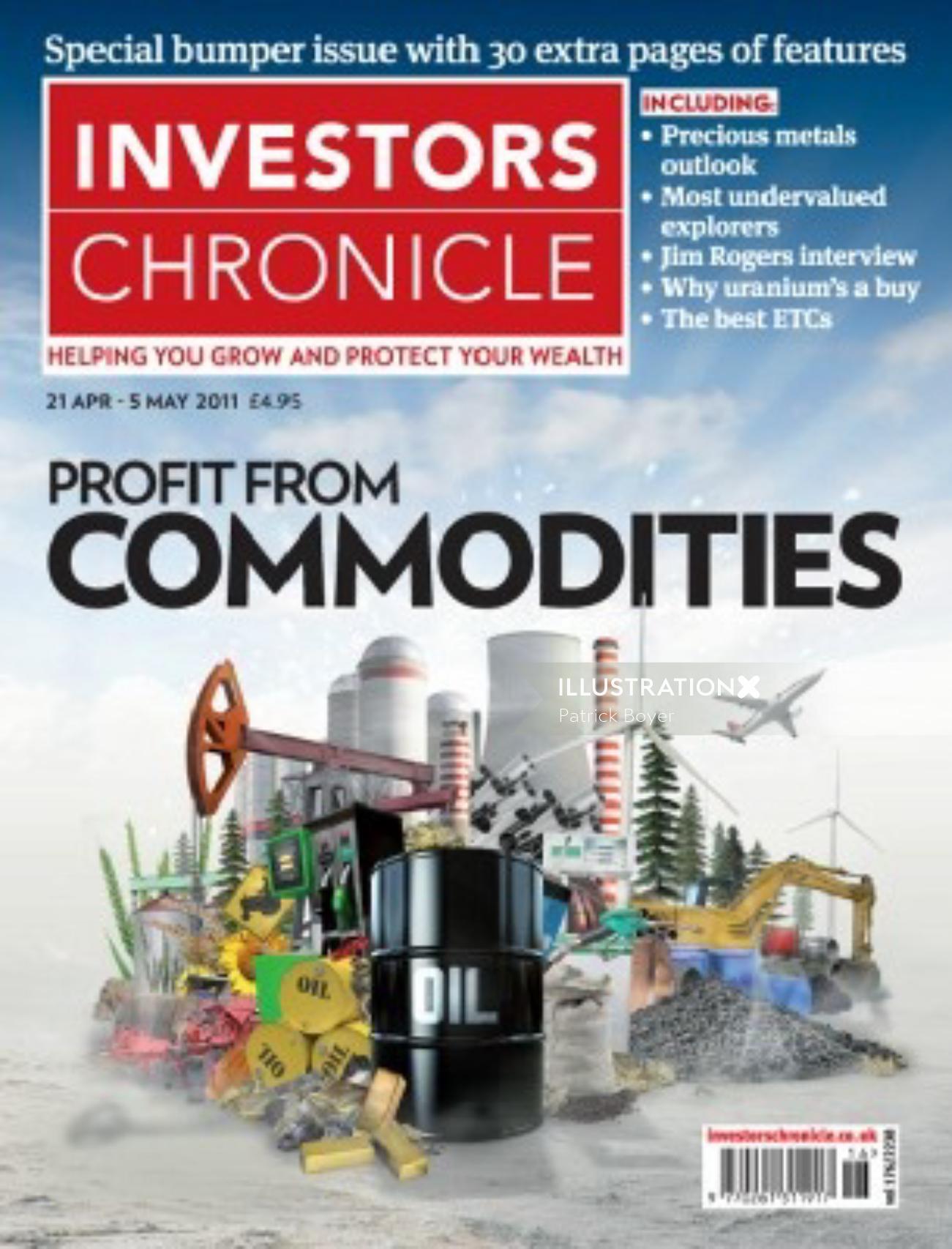 Magazine cover of investors chronicle - An illustration by Patrick Boyer