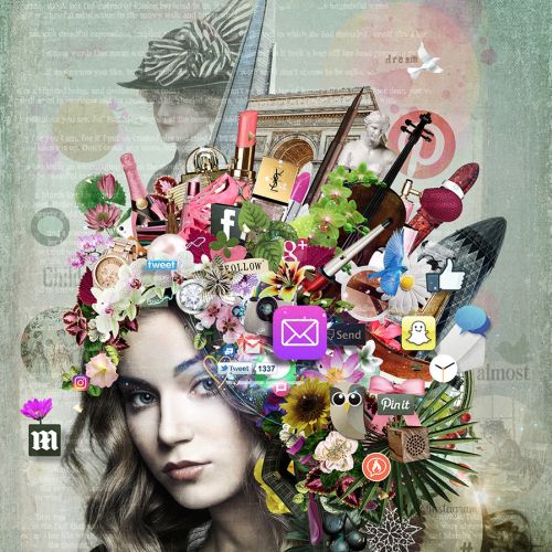 Graphic beautiful girl collage