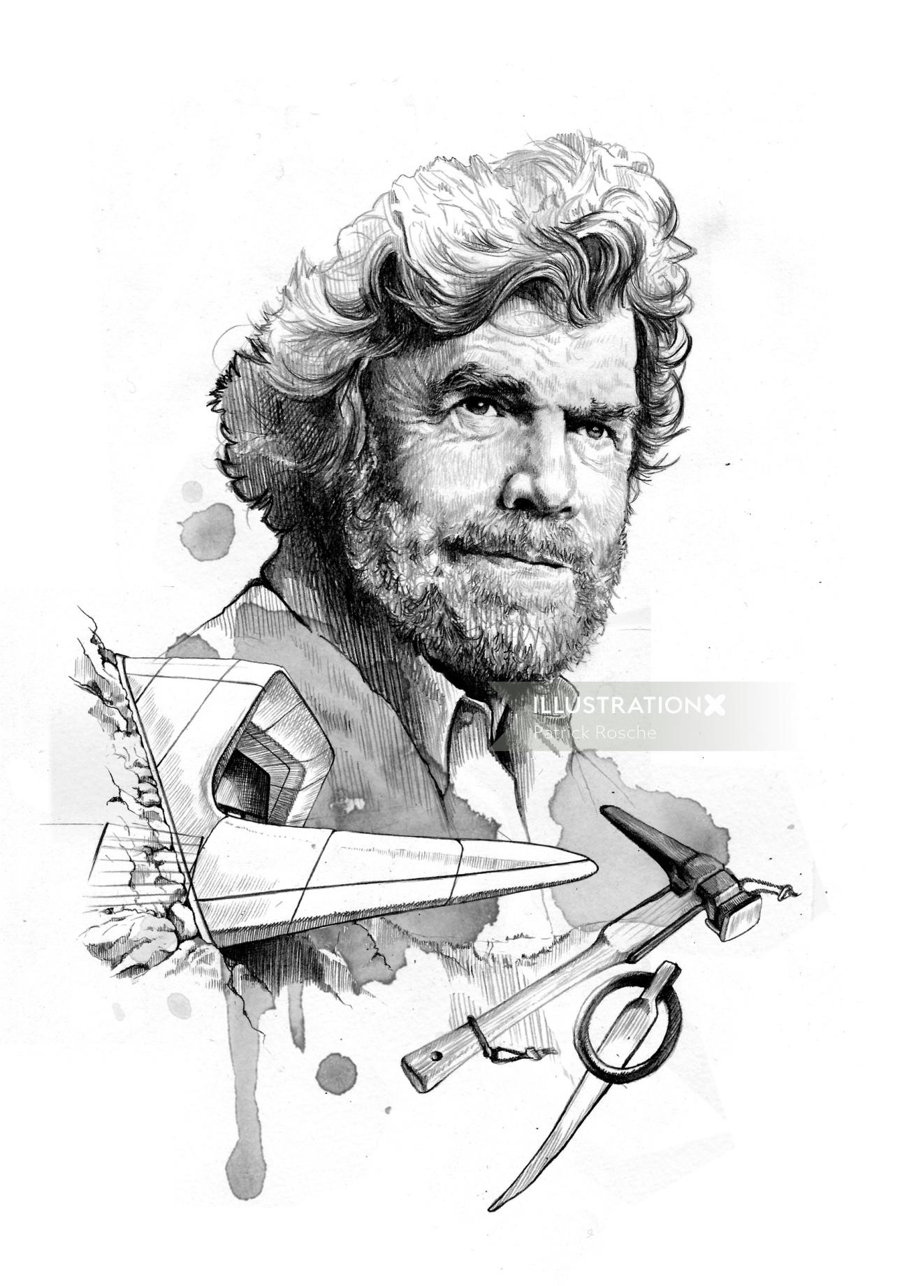 portrait of Reinhold Messner