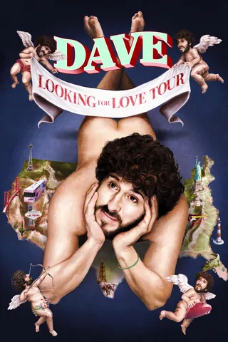 Dave's Looking for Love Tour poster with cherubs and scenic background